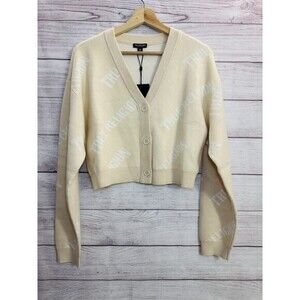 NEW! True Religion  AOP Cropped Soft Cardigan Sweater Women's M